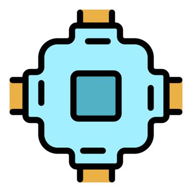 Güç bağlantı kutusu simgesi renk ana hatları vektörü