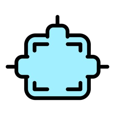 Kablo bağlantı kutusu simgesi renk ana hatları vektörü