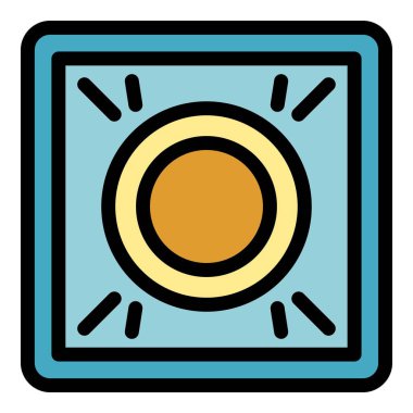 Elektrik düğmesi simgesi renk ana hatları vektörüName