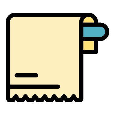 Banyo havlusu dokusu simgesi renk ana hatları vektörü