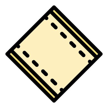 Tekstil peçete simgesi renk ana hatları vektörü