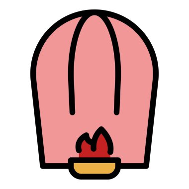 Gece yüzen fener simgesi renk ana hatları vektörü