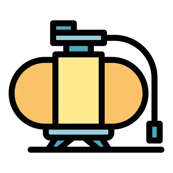 Station air compressor icon color outline vector — 스톡 벡터