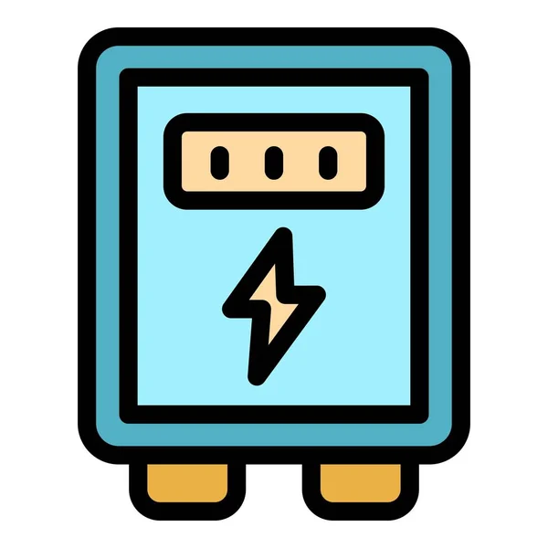 Elektrische Home Box Symbol Farbe Umrissvektor — Stockvektor