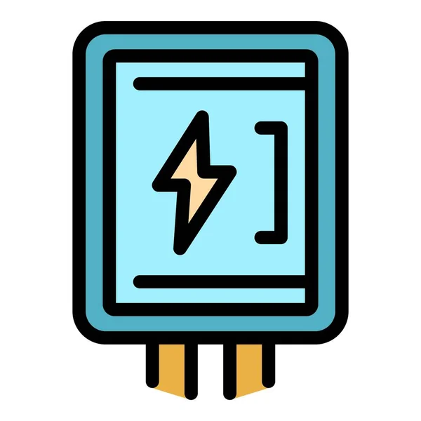 Elektrisk pendlare ikon färg kontur vektor — Stock vektor
