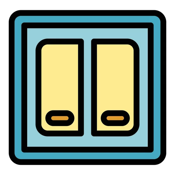 Power energy switch icon color outline vector — Vetor de Stock