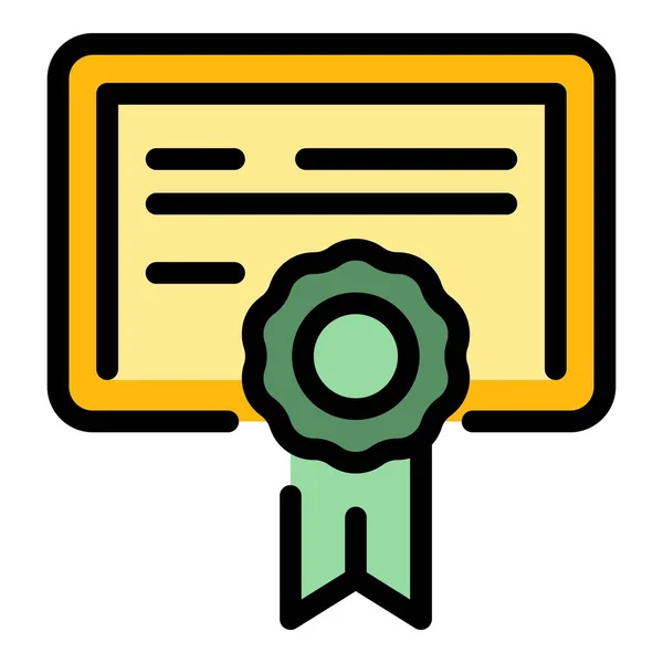 Icono de certificado de propiedad color contorno vector — Vector de stock