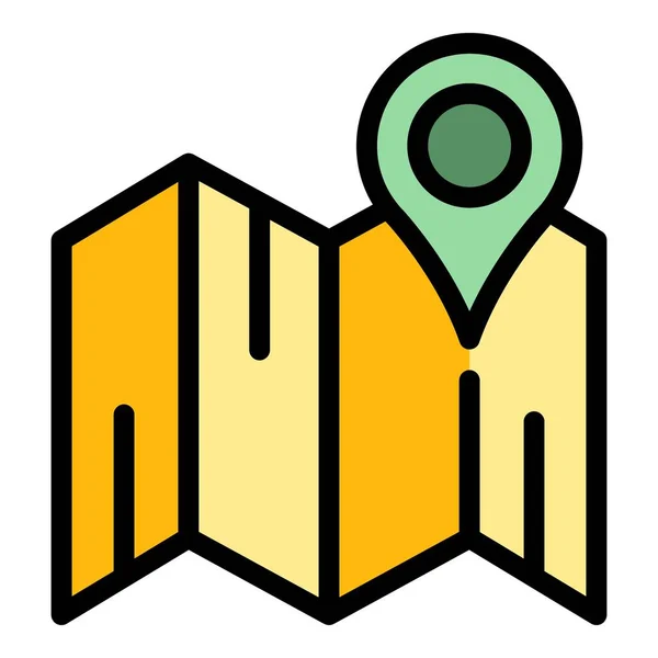 Map location icon color outline vector — ストックベクタ