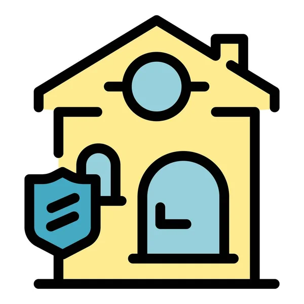 Insurance house icon color outline vector — ストックベクタ