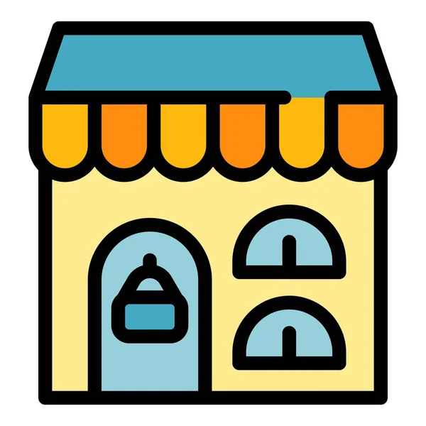 Rental shop icon color outline vector — Stockvektor