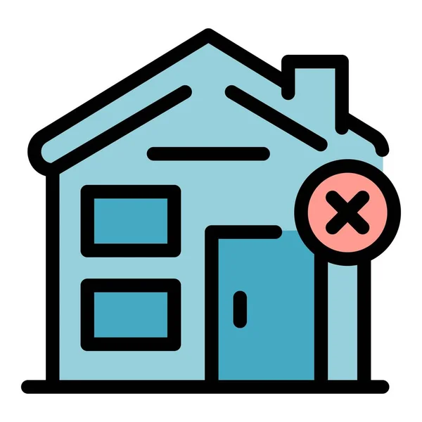 House closed lock icon color outline vector — 스톡 벡터