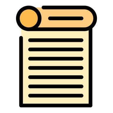 Magazin gazetesi simgesi renk ana hatları vektörü