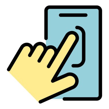 Akıllı telefon simgesi renk ana hatları vektöründe haber kaynağı