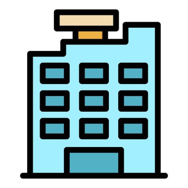 İnşa eden simge rengi ana hatları vektörü oluşturuluyor