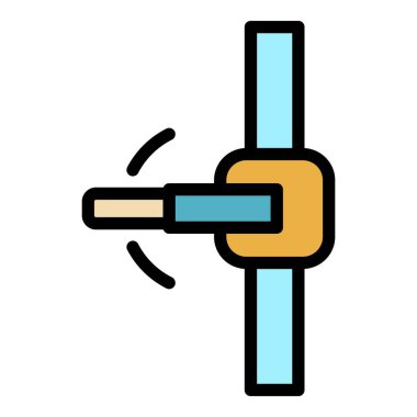 Kanalizasyon düğmesi simgesi renk ana hatları vektörü