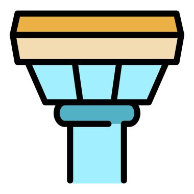 Kanalizasyon simgesi renk ana hatları vektörü