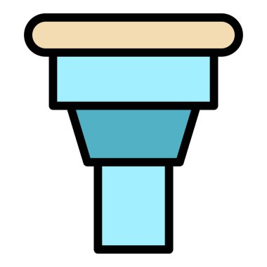 Boşaltma simgesi renk ana hatları vektörü
