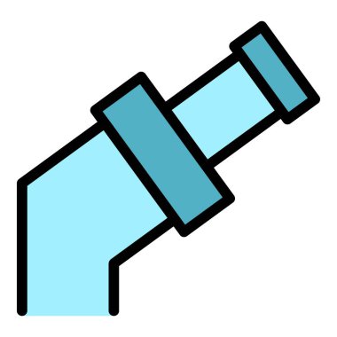 Plastik boru simgesi renk dış hat vektörü