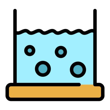 Lağım suyu simgesi renk ana hatları vektörü