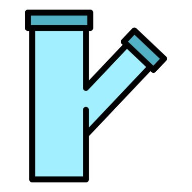 Tesisat boru simgesi renk ana hatları vektörü