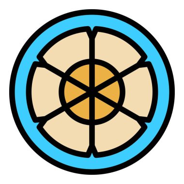 Su rögar simgesi renk ana hatları vektörü