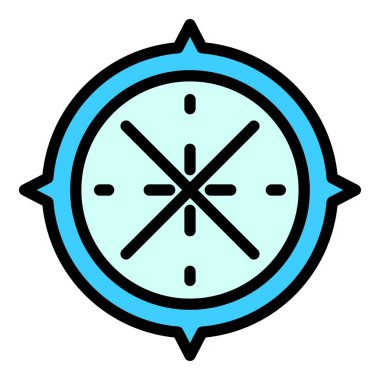 Round rögar simgesi renk ana hatları vektörü