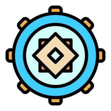 Ağır rögar simgesi renk ana hatları vektörü