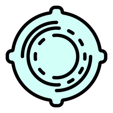 Yüzey rögar simgesi renk ana hatları vektörü