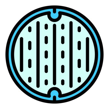 Metal rögar simgesi renk ana hatları vektörü