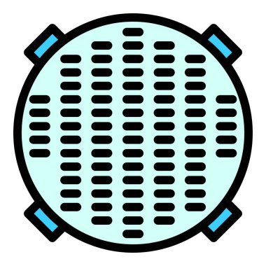 Tuvalet kapağı simgesi renk ana hatları vektörü