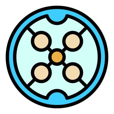 Çelik rögar simgesi renk ana hatları vektörü