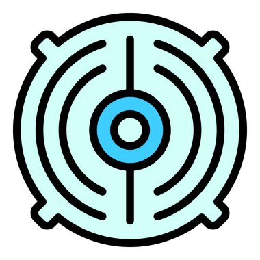 Kapak rögar simgesi renk ana hatları vektörü