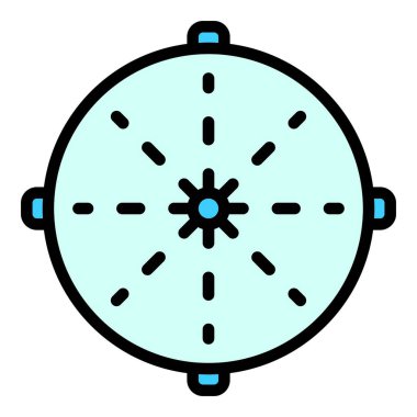 Kapatılmış rögar deliği simgesi renk ana hatları vektörü