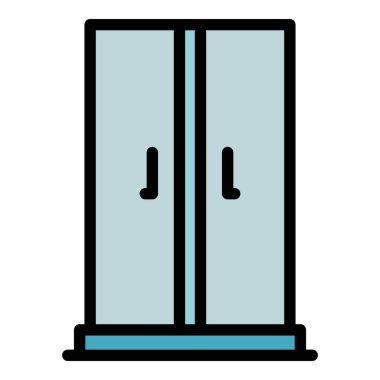 Yeni duş kabini renk ana hatları vektörü