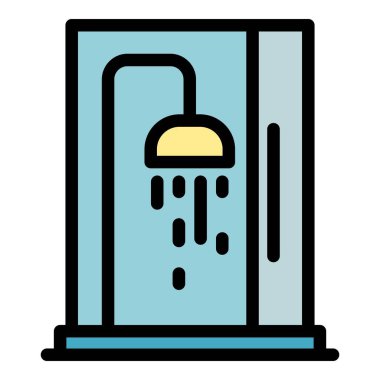 Bakım duşu durağı simgesi renk ana hatları vektörü