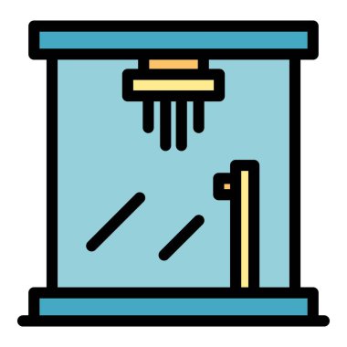 Sıcak duş kabini renk ana hatları vektörü