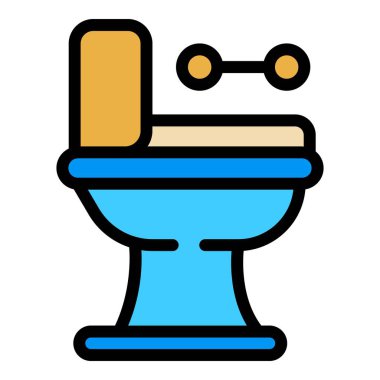 Wc tuvalet simgesi renk ana hatları vektörü