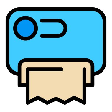 Tuvalet kağıdı simgesi renk ana hatları vektörü