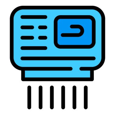 Tuvalet el kurutma simgesi renk ana hatları vektörü