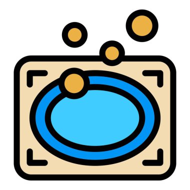 Kabarcık el yıkama simgesi renk ana hatları vektörü