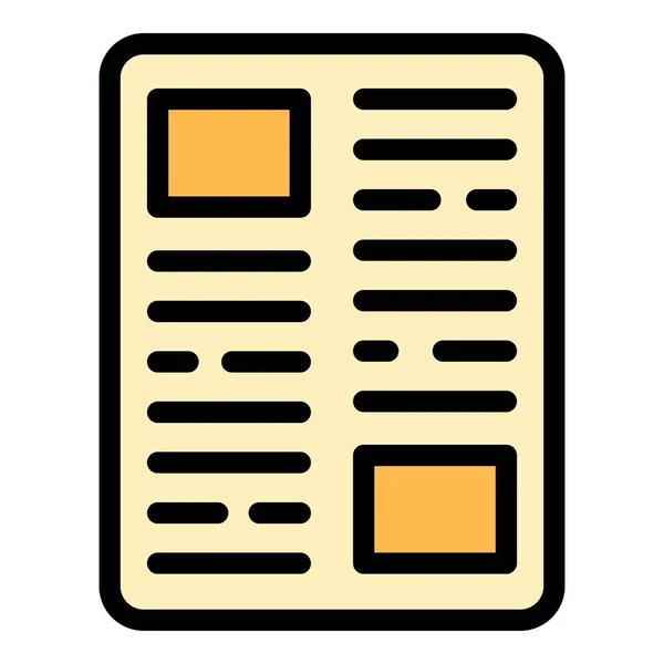 Bundle newspaper icon color outline vector — Stock Vector