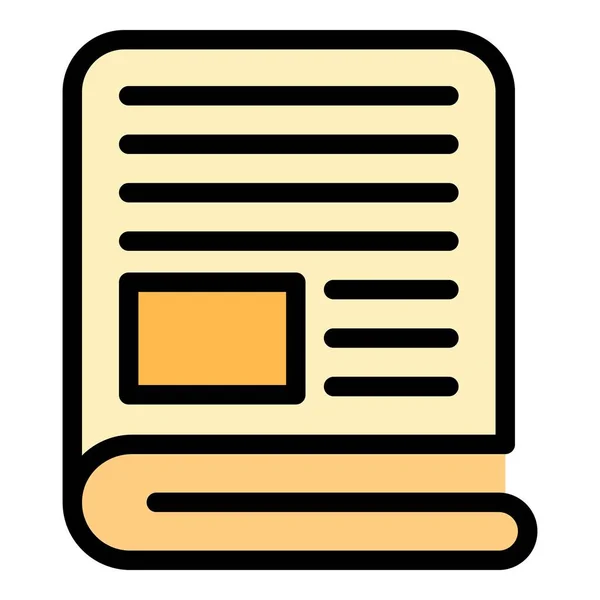 Bulletin newspaper icon color outline vector — Wektor stockowy