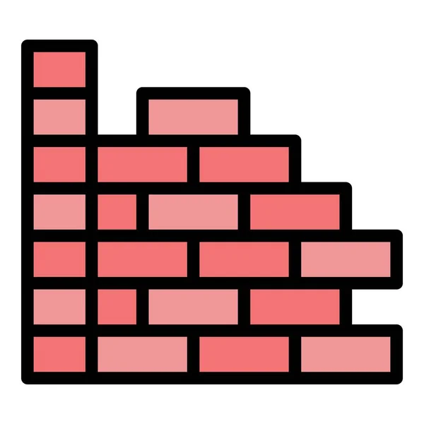 Starting brick wall icon color outline vector — Stockvektor