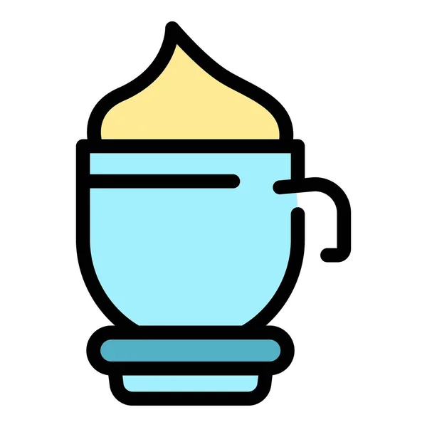 Milk latte drink icon color outline vector — стоковый вектор