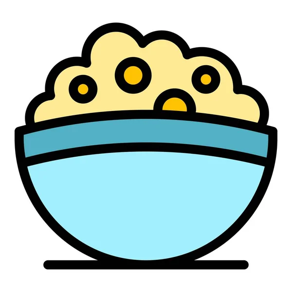 Sour cream bowl icon color outline vector — ストックベクタ