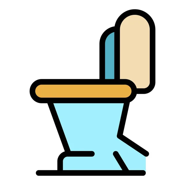 Toilette Kanalisation Symbol Farbe Umrissvektor — Stockvektor