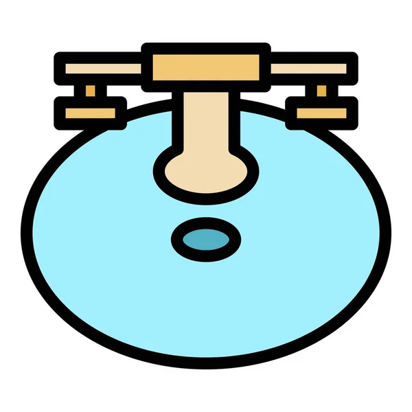 Bathroom sink icon color outline vector —  Vetores de Stock