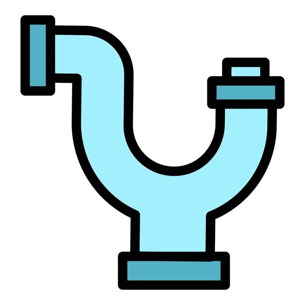 Tuyau sanitaire icône couleur contour vecteur — Image vectorielle