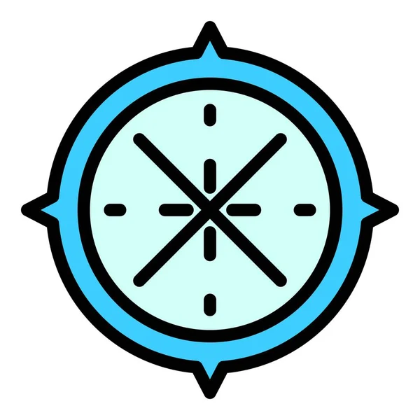 Round manhole icon color outline vector — ストックベクタ