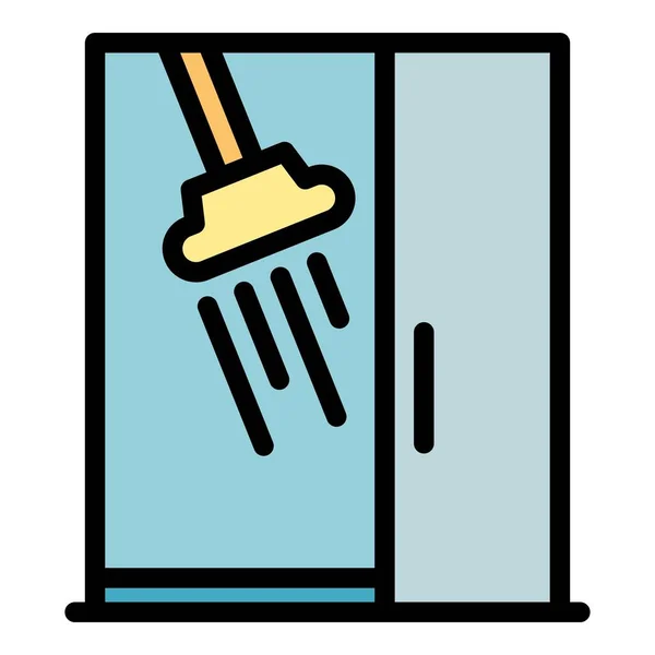 Home shower stall icon color outline vector — Stock vektor